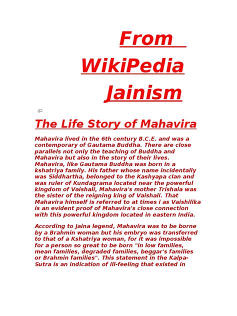 Life Story of Mahavira: Key Facts on the Founder of Jainism | PDF ...