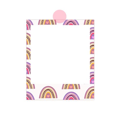 Cute Rainbow Pattern Polaroid Frame Illustration Rainbow Pattern Cute