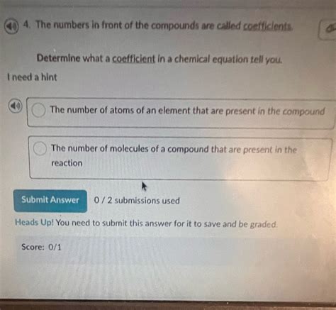 Solved 4 The Numbers In Front Of The Compounds Are Called