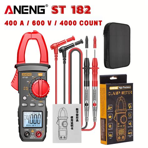 ANENG ST182 ดิจิตอลแคล้มป์มิเตอร์ วัดกระแสไฟฟ้าสลับ AC แรงดันไฟฟ้า AC ...