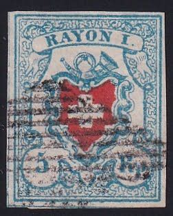 Schweiz Rayon I 1851 Nr 17 II Type 19 C1 LU Gestempelt Briefmarken