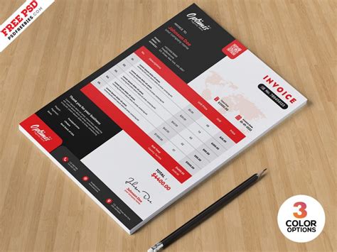 Professional Invoice Template Psd Psdfreebies