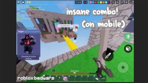 Insane Combo On Mobile Roblox Bedwars Youtube