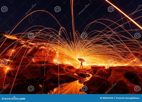 Swirl Lights By Steel Wool Jerk The Steel Wool Light Stock Photo