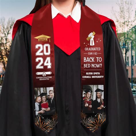 Personalized Congrats 2024 Graduation Stole Graduation Stole Custom School Name Your Name