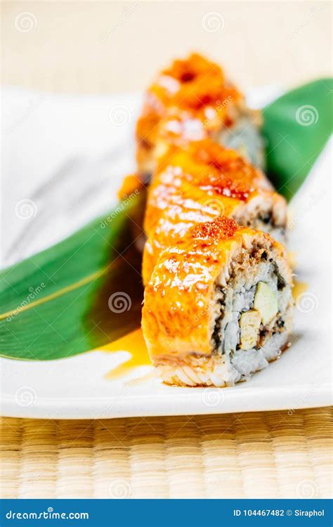 Unagi Or Eel Fish Sushi Roll Stock Photo Image Of Food Meal 104467482