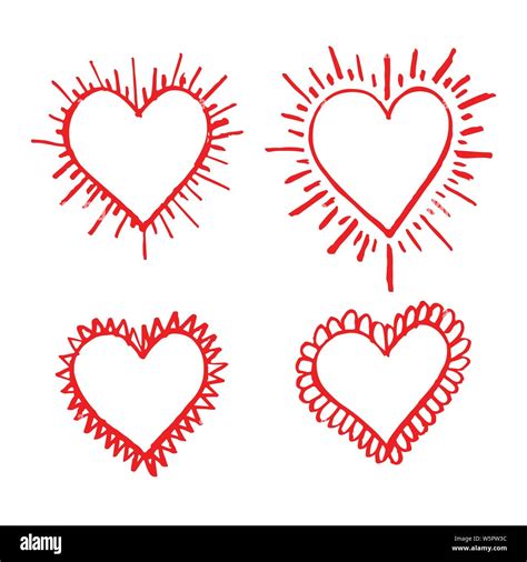 Hand Drawn Heart Icon Sign Stock Vector Image Art Alamy