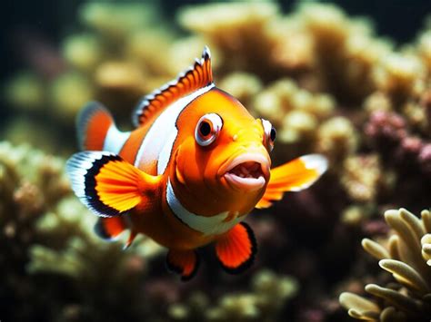 Um Peixe Palha O Um Corpo Laranja Brilhante E Branco Foto Premium