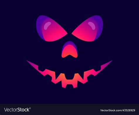 Halloween scary face with glowing eyes evil Vector Image