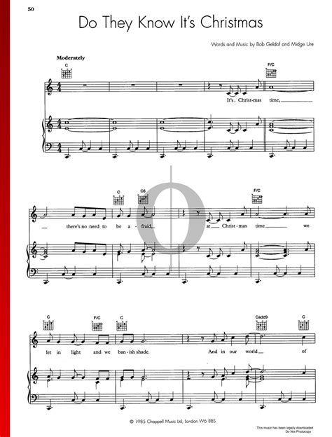 Do They Know It S Christmas Band Aid Piano Sheet Music OKTAV