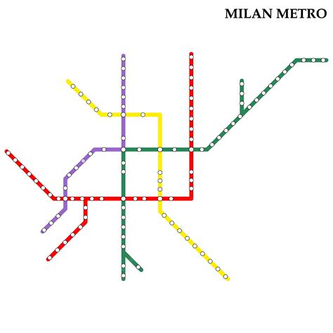 Premium Vector | Map of the Milan metro