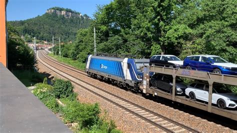 Cd Cargo Lok Mit Blg Logistics Autotransportzug Durch Das