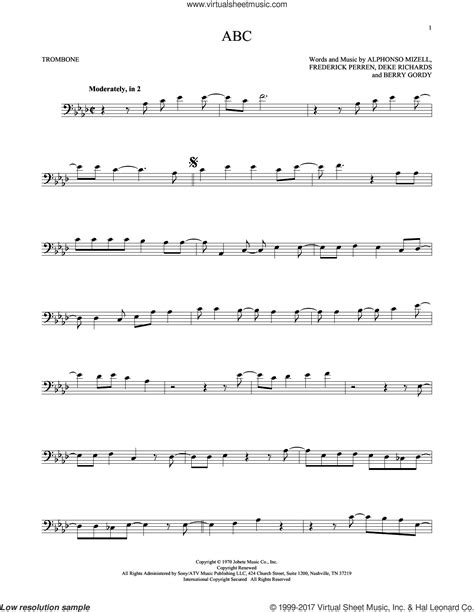 Abc Sheet Music For Trombone Solo Pdf Interactive