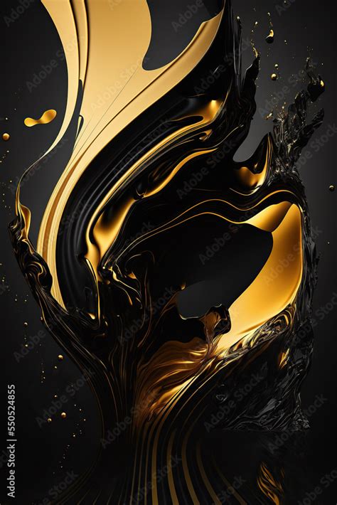 Luxury 3d abstract black and gold wallpaper. Stock Illustration | Adobe ...