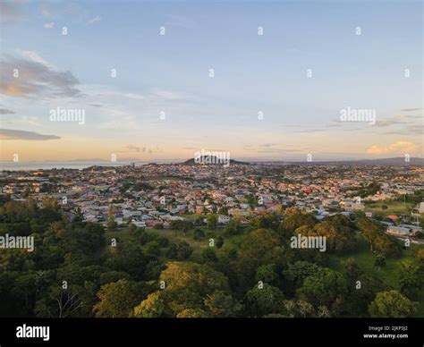 An Aerial View Of The Cityscape Of San Fernando Against The Dusk Sky At