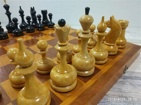 Vintage Soviet Tournament Chess Set Big Wooden Russian Chess Ussr With