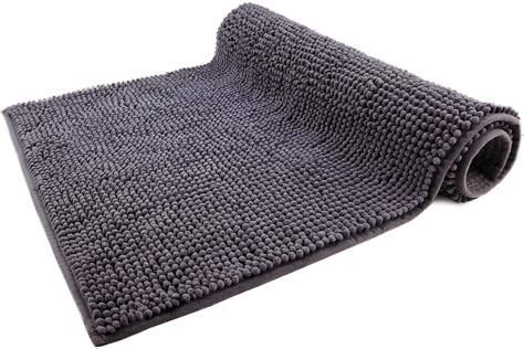 Wohndirect Tapis De Bain X Cm Gris Antid Rapant Absorbant Et