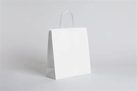 Paper Bag On White Background Mockup For Design2024