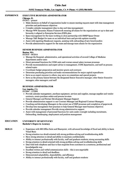 Business Administrator Resume Samples Velvet Jobs