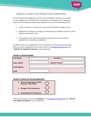 Fillable Online Late Application Form Fax Email Print Pdffiller