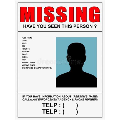 Missing Person Poster Stock Illustrations – 383 Missing Person Poster ...