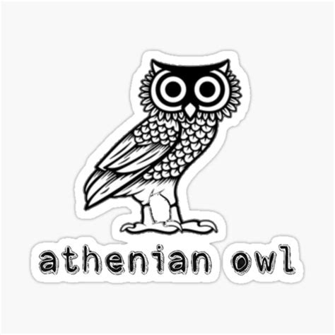 Athenian Owlathenianathenaowllogologo Owl Sticker For Sale By