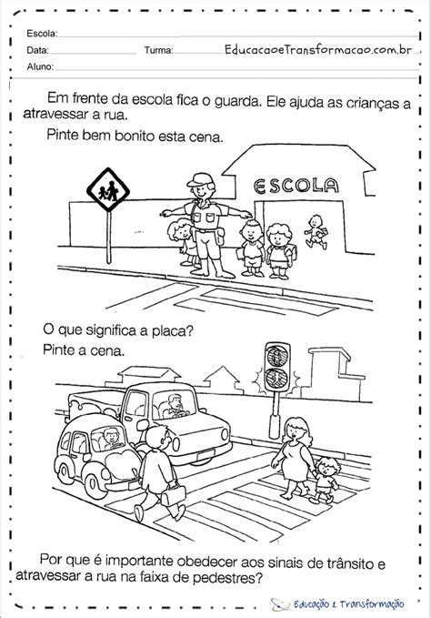 Texto Informativo Sobre O Transito Com Interpretação 5o Ano