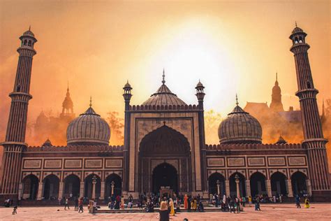 Download Delhi Jama Masjid Sunset Wallpaper