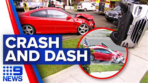 Accused Thieves Crash Alleged Stolen Holden Into Two Parked Cars Flee