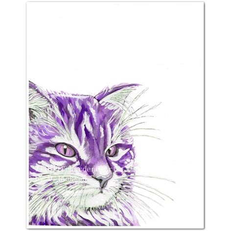 Purple Cat Watercolor Art Print, Pop Art | Wildlife Gardener Art