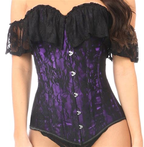 Purple Passion Corset Corset Fashion Black Lace Corset Jumpsuit