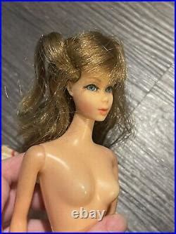 STUNNING Vintage Mattel TNT BARBIE Doll Brown Hair Brunette Rooted