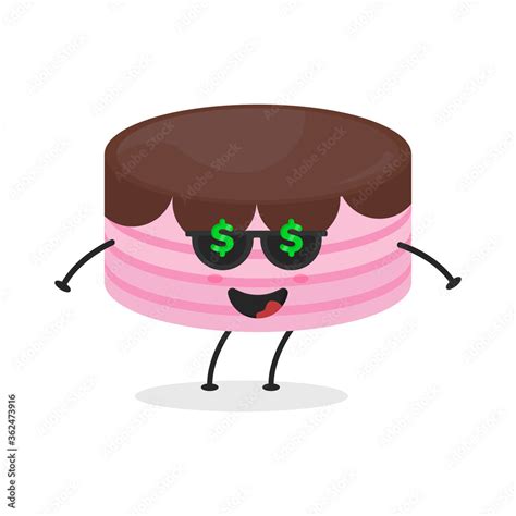 Cute flat cartoon birthday cake illustration. Vector illustration of ...