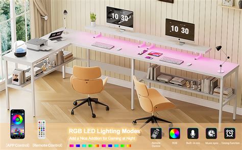 Isunirm Customizable U Shaped Desk Reversible L Shaped