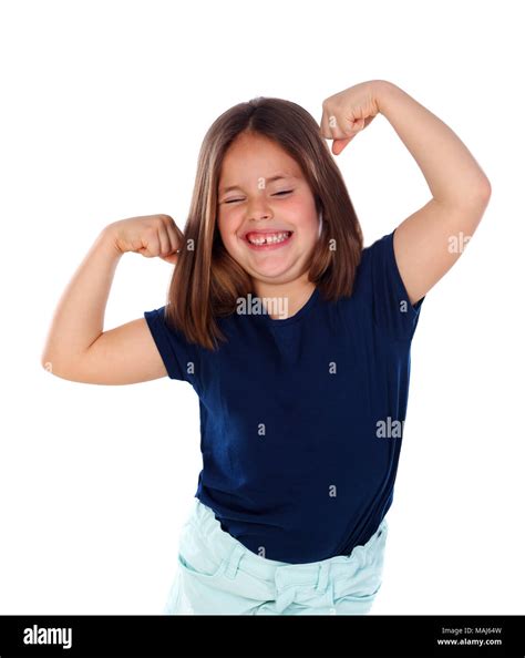 Little girl showing muscle hi-res stock photography and images - Alamy