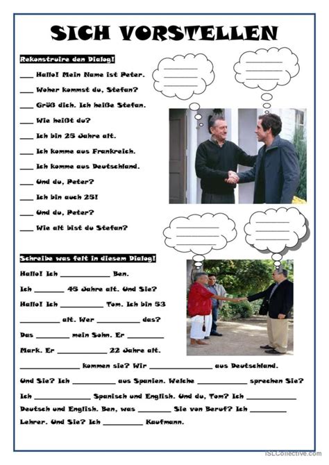 Sich Vorstellen English ESL Worksheets Pdf Doc