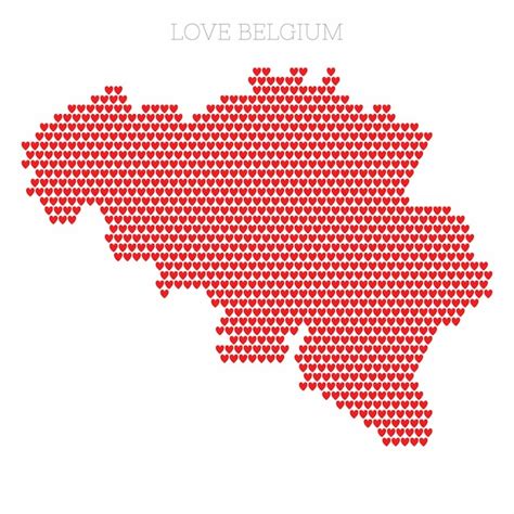 Premium Vector Belgium Country Map Made From Love Heart Halftone Pattern