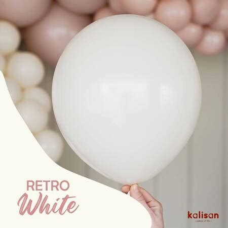 Balony lateksowe Kalisan Retro White biały 30 cm 100 szt 28 33 cm