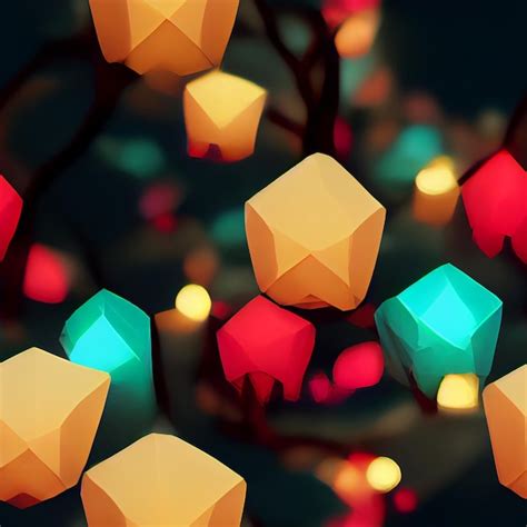 Premium Photo Brightly Colored Lights Are Hanging From A Tree In A