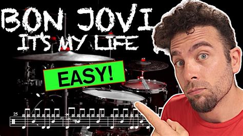 Bon Jovi It S My Life Drum Cover With Scrolling Drum Sheet Youtube