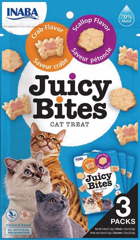 Inaba Ciao Juicy Bites Cat Treat Crab And Scallop Flavor Packs