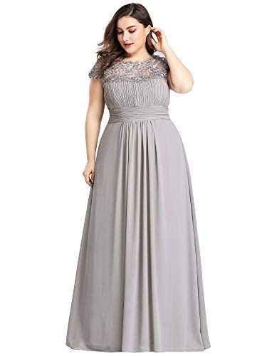 Ever Pretty Women S Plus Size Lace Cap Sleeve Long Formal Evening Dress