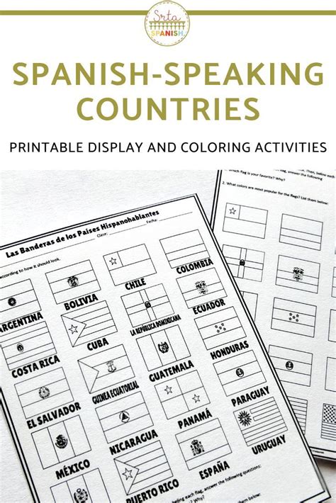 Spanish Speaking Countries Flags Display And Activity Sheets How To Speak Spanish Spanish