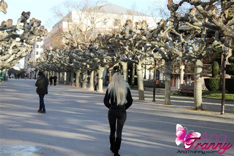 Busty Blonde Shemale Outdoors In Public Showing Her Nice Ass Porn Pictures XXX Photos Sex