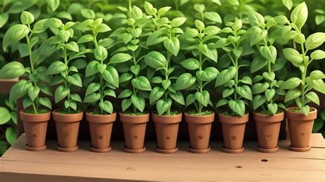 Premium Ai Image A Row Of Potted Plants