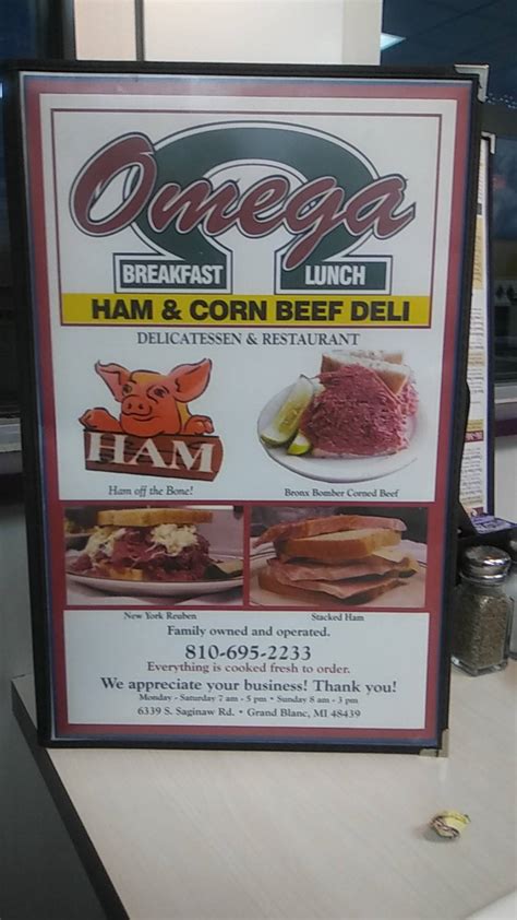 Menu At Omega Ham And Corn Beef Deli Restaurant Grand Blanc