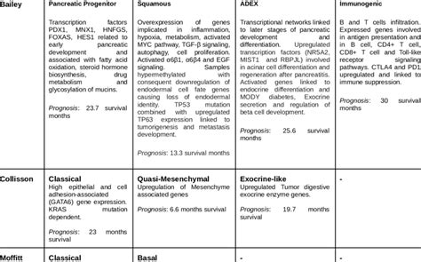 Overview On The Pdac Molecular Subtypes Download Scientific Diagram