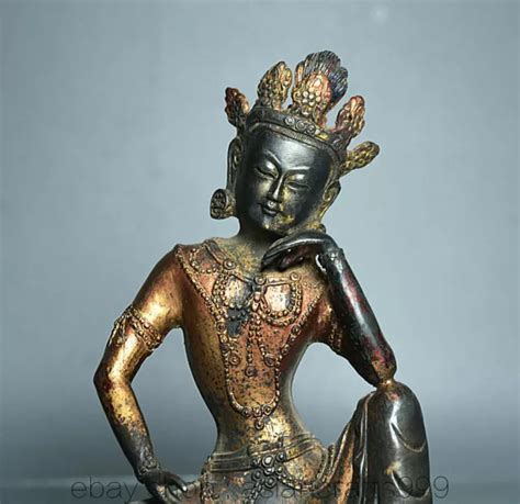 Alter Tibet Buddhismus Tempel Bronze Sitz Kwan Yin Guan Yin G Ttin