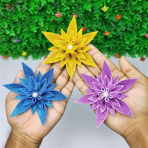 EVA Glitter Foam Snowflake DIY Snowflake Making Instructions | How to ...