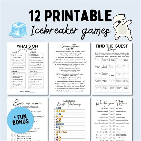 Fun Icebreaker Games for Adults – 12 Printable Party & Team Building